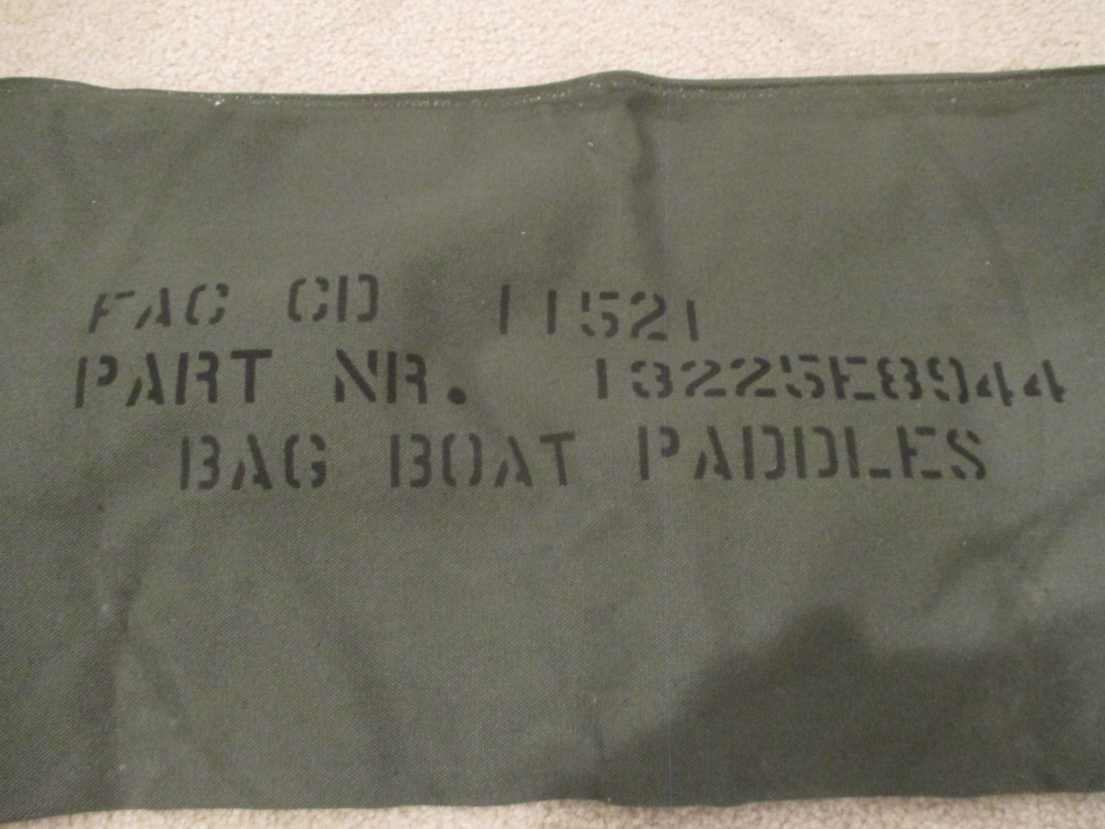 Green Army Boat Paddles Canvas Bag