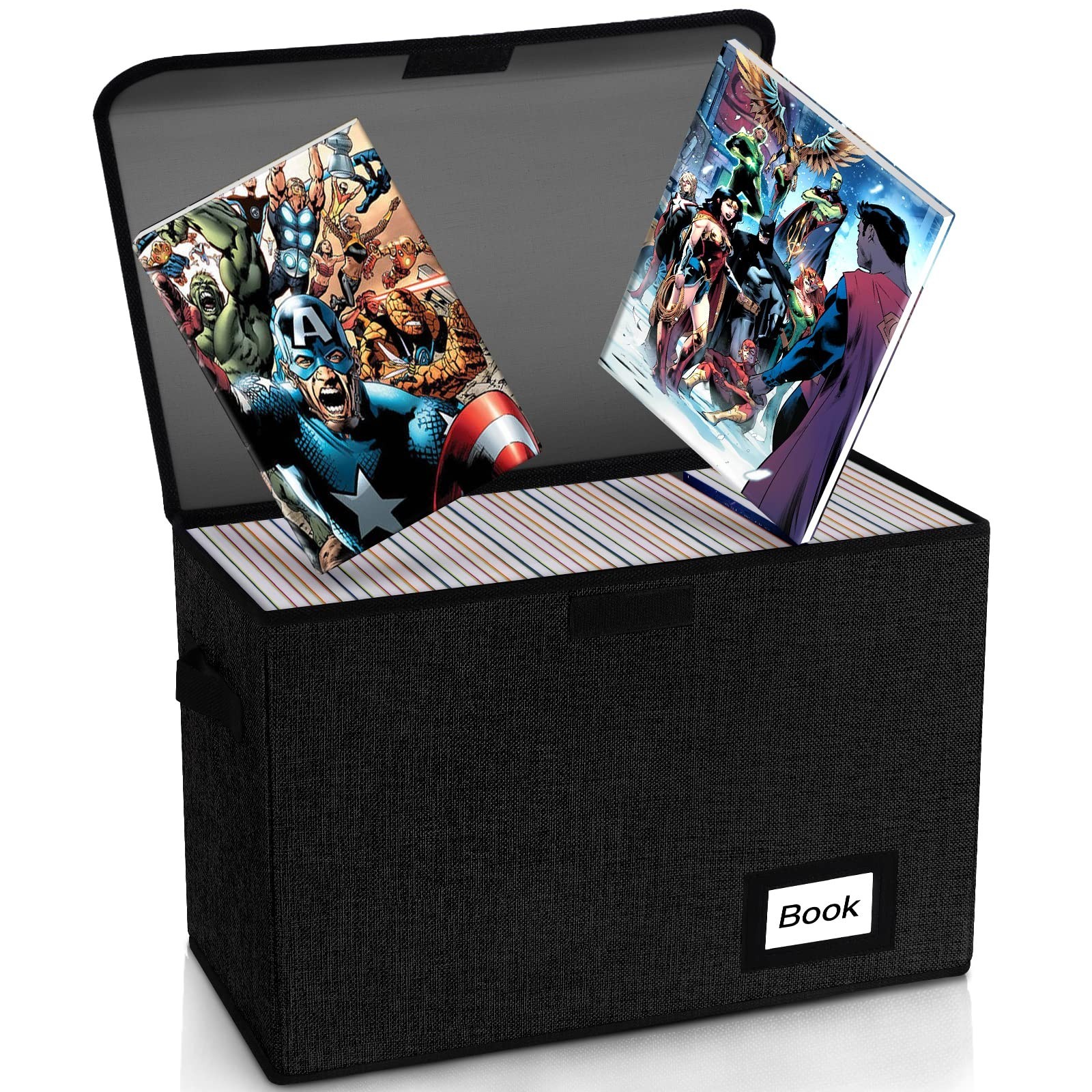 Comic Book Storage Box, Collapsible Organizer for 160-180 Comics, Heavy Duty Bin