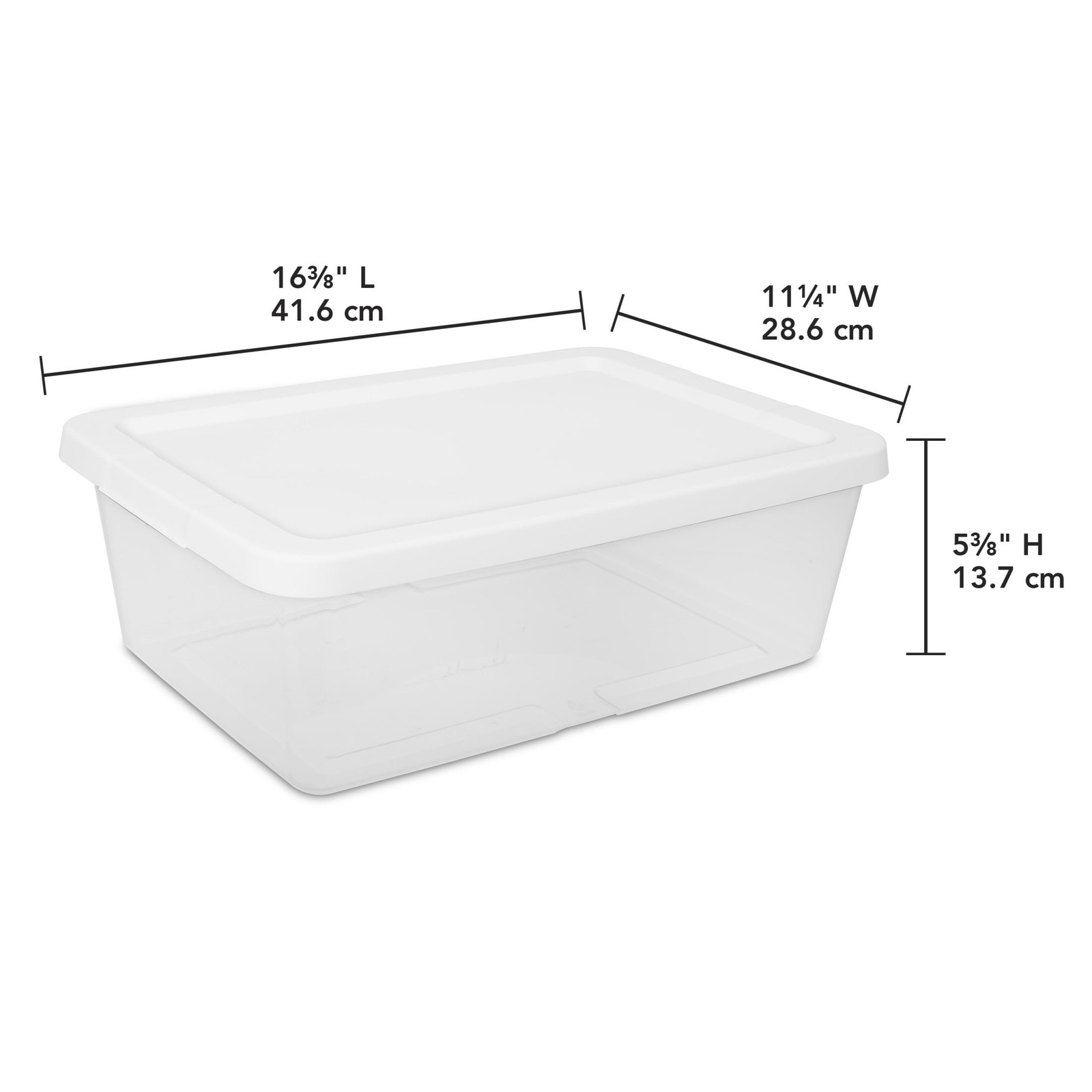 3-Pack 12 Quart Clear Storage Bins, Snap-On Lid, White