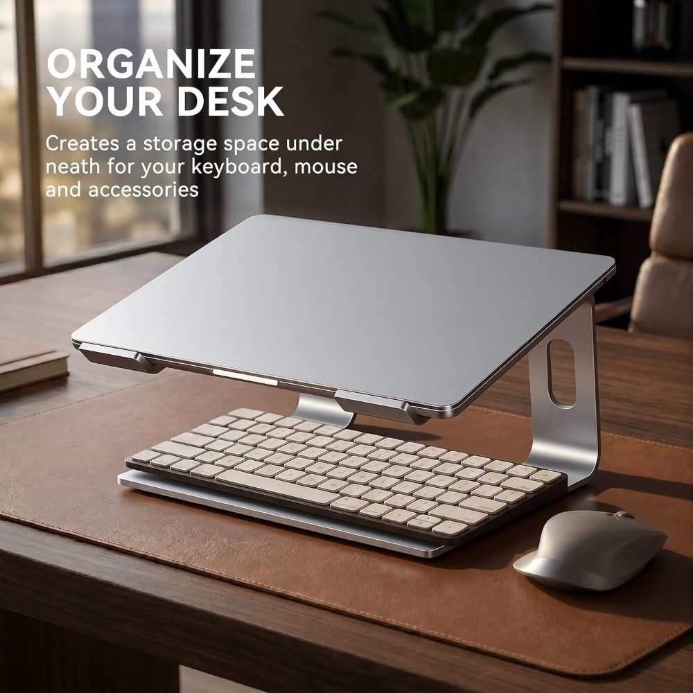 Laptop Stand, Aluminum Computer Riser, Ergonomic Laptops Elevator for Desk,