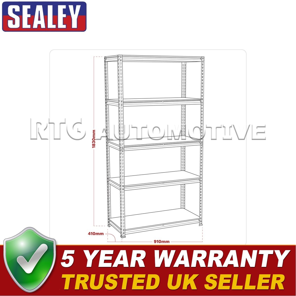 Sealey 5-Level Racking Unit 200kg Capacity Per Level AP7200
