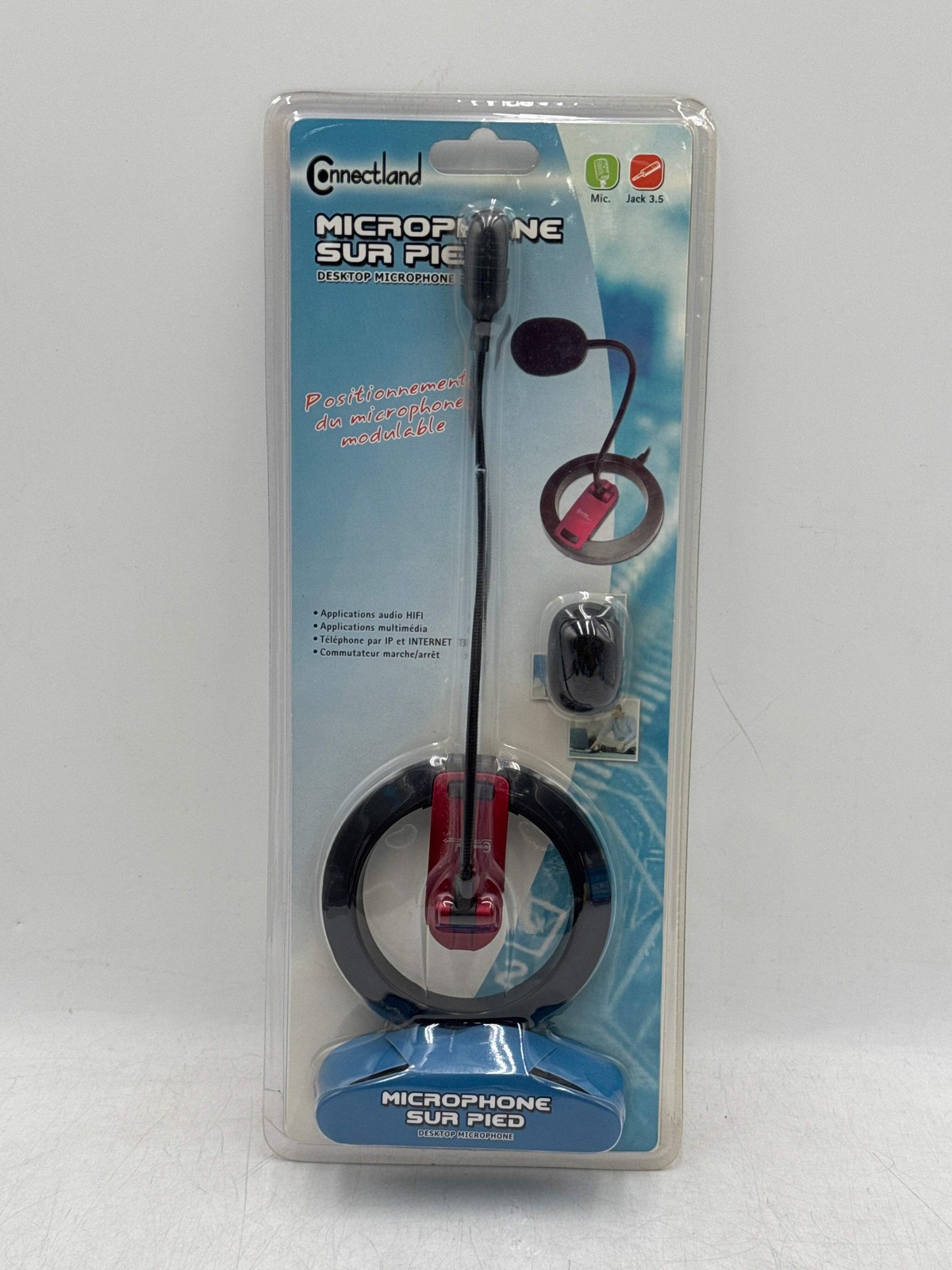 Hi-Fi Desktop Microphone with Base, Adjustable Swan Neck & On/Off Switch