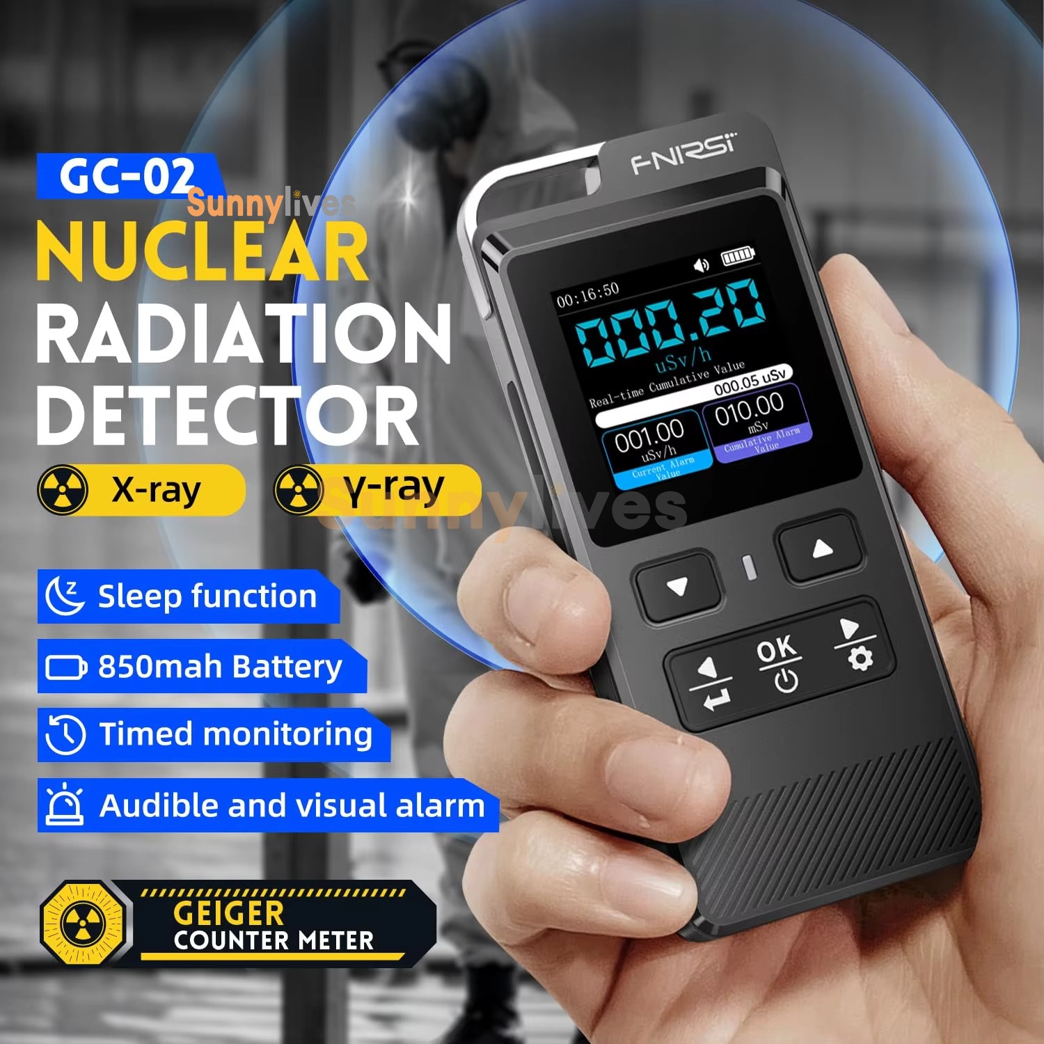 FNIRSI GC-03 3-IN 1 Electromagnetic Radiation Detector NR+EF+MF Detection Tester
