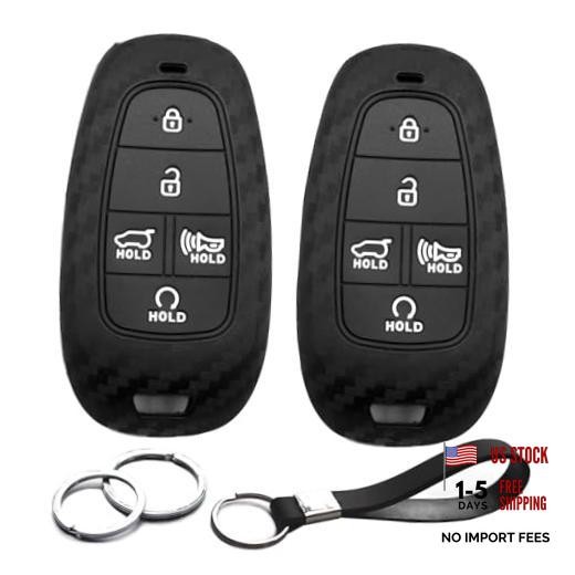 2pcs Compatible with Hyundai Palisade Tucson Santa Cruz Carbon Fiber Black