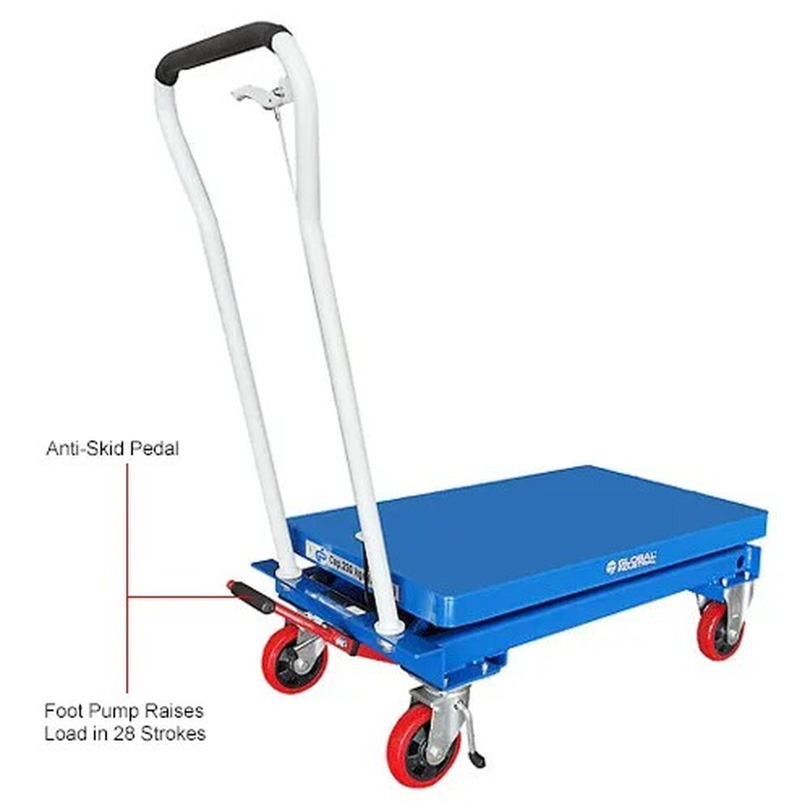 Mobile Single Scissor Lift Table, 32" x 19" Platform, 550 Lb.Capacity