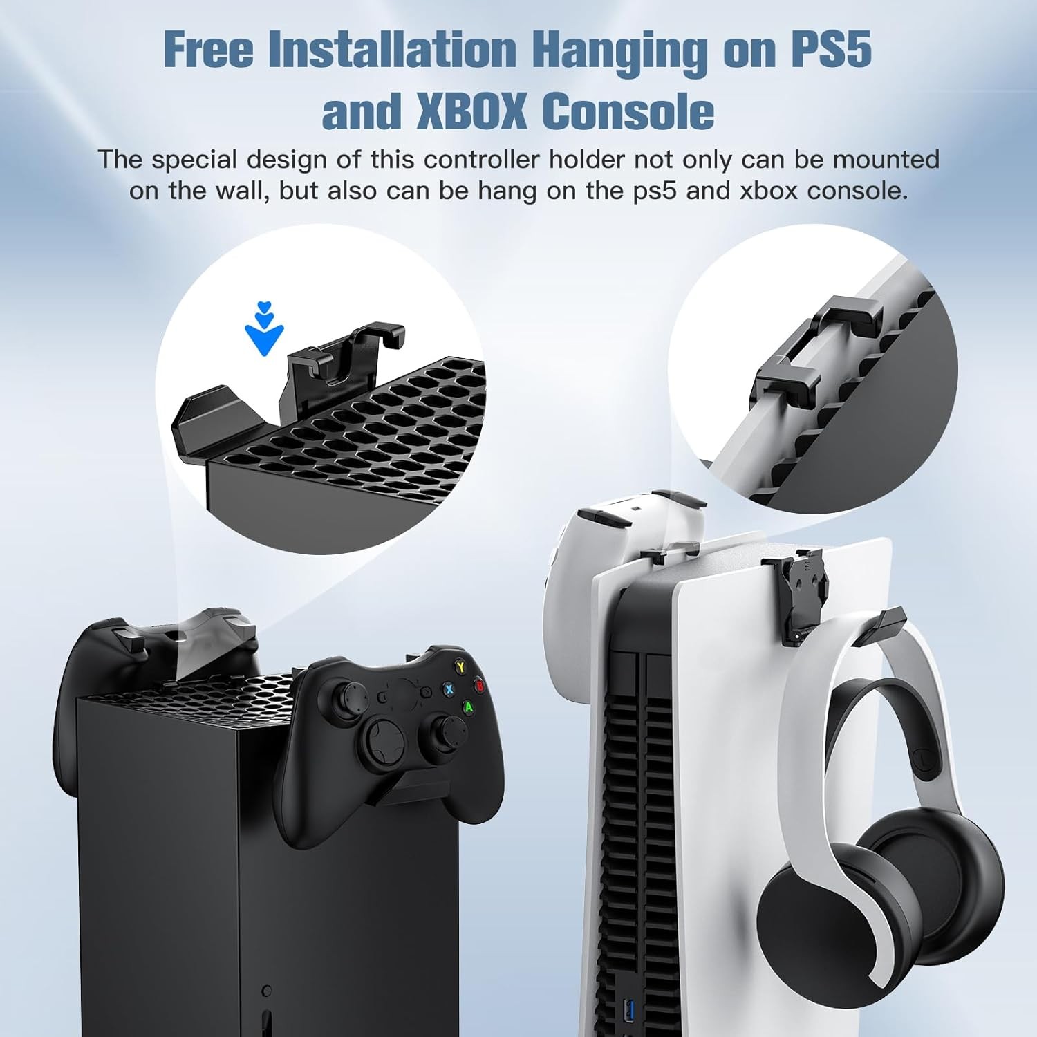 KUNSLUCK 6 Pack Controller Wall Mount – Universal Game Controller Holder for P