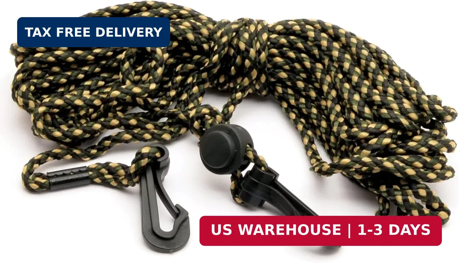 HME Gear & Bow Hoist Rope (25FT) - Reliable Sturdy Adjustable Heavy Duty Tri-Col