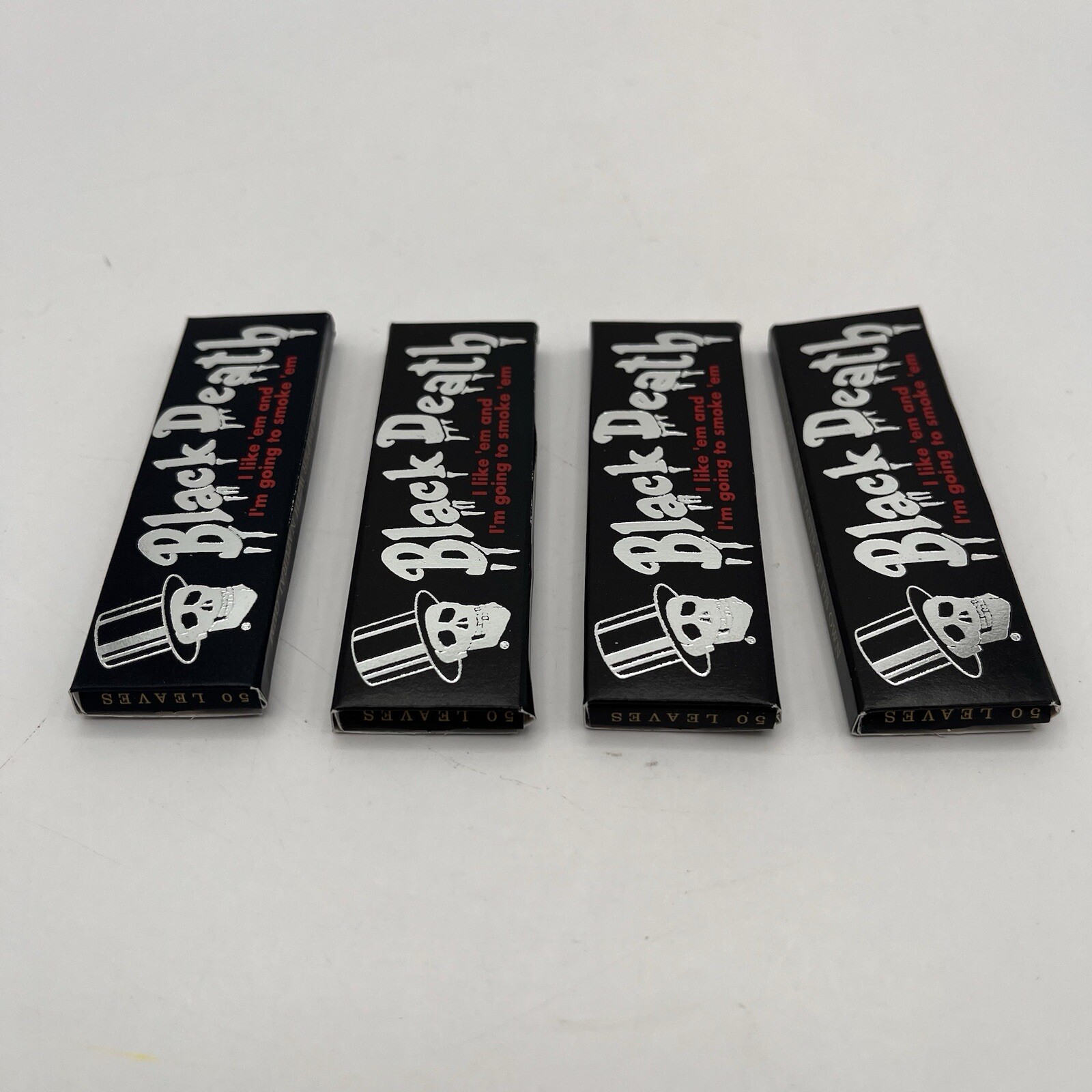 4 Pack Black Death Vodka Slash Cigarette Rolling Papers 50 Sheets NEW RARE