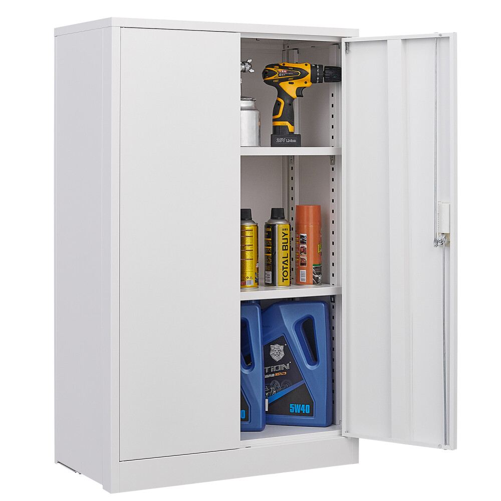 42" Adjustable Divider Folding Storage Cabinet Lockable, for Office Garage