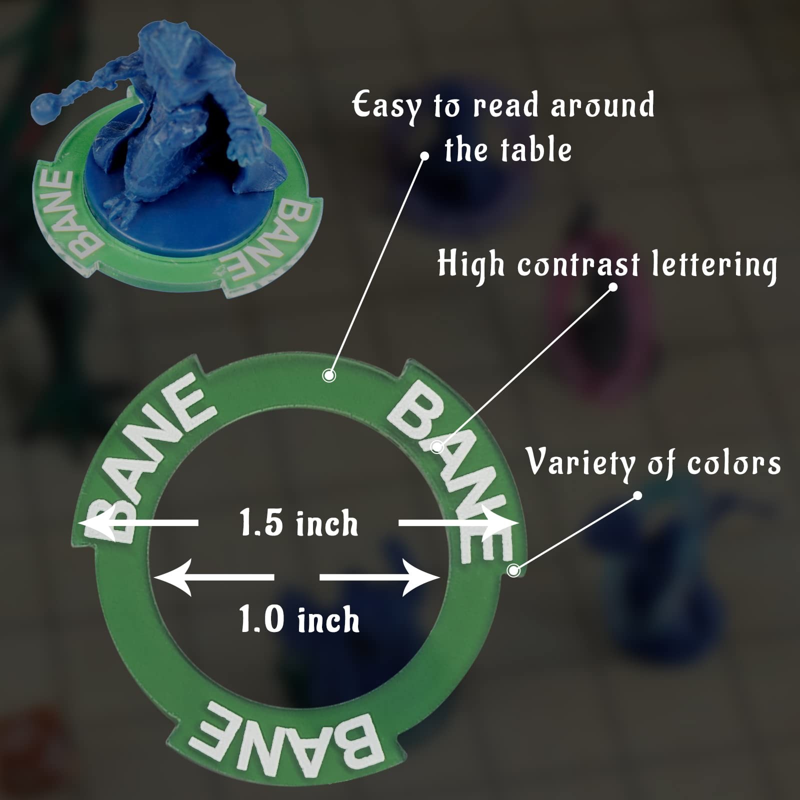 96 PCS Condition Rings Status Effect Markers for DD, Pathfinder, RPGs