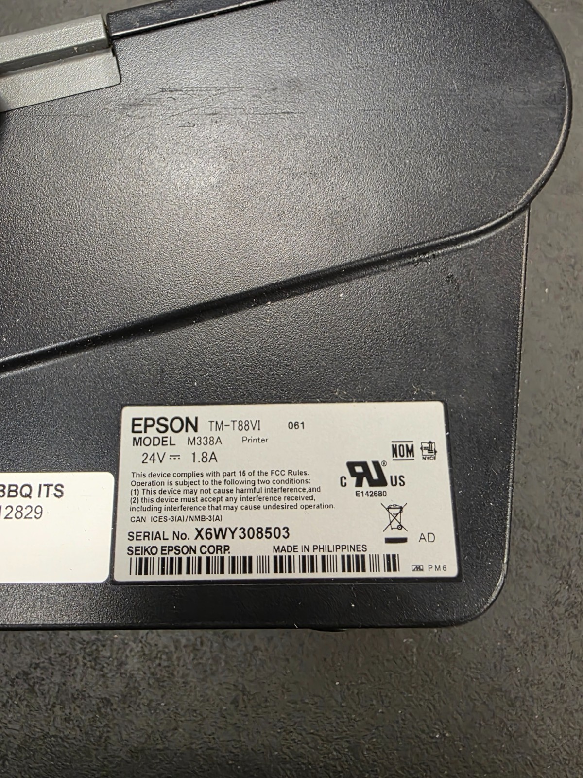 Epson TM-T88VI POS USB Thermal Printer M338A (Printer Only) UNTESTED/AS IS #18
