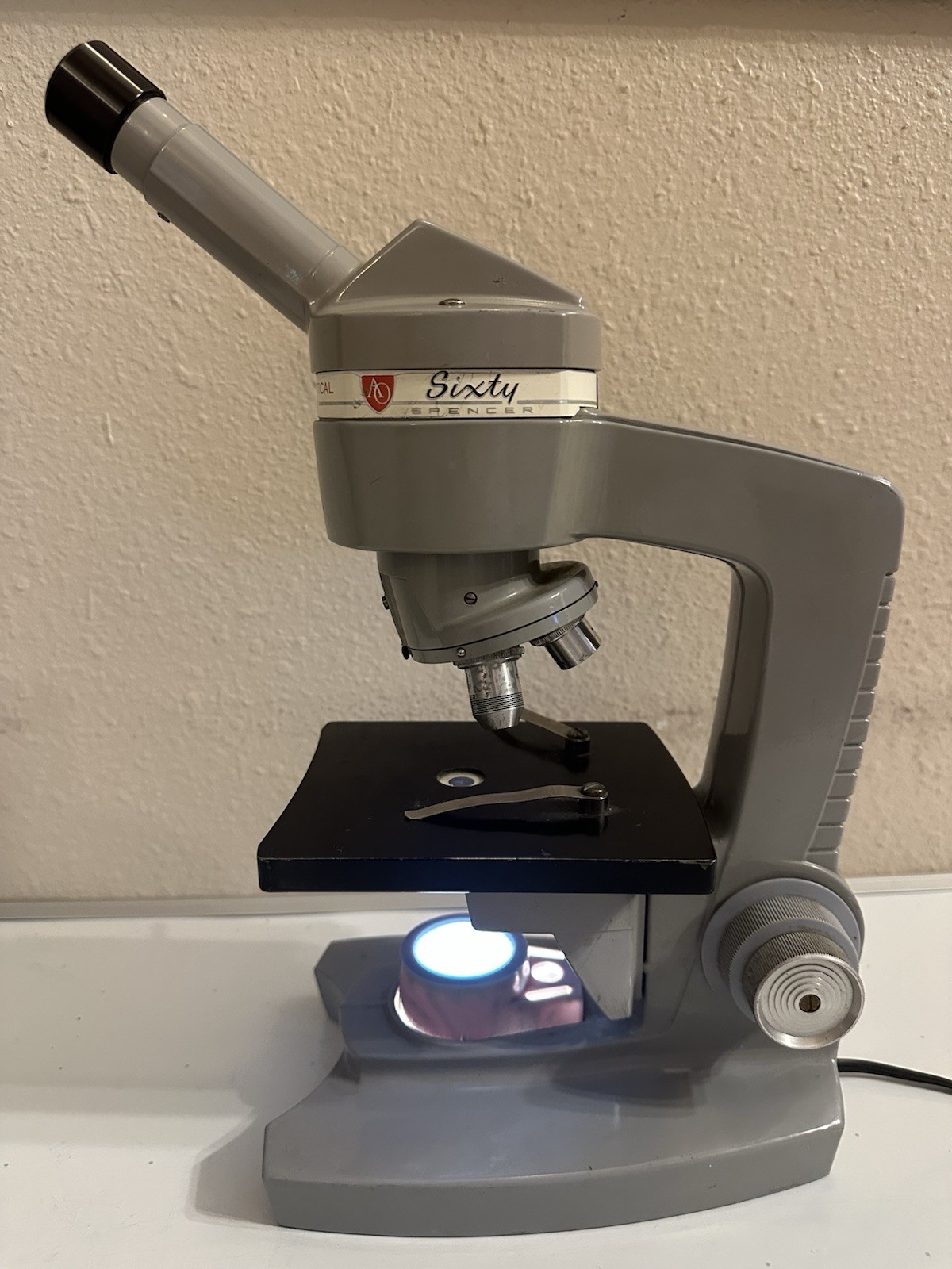USED American Optical Company Sixty 60 Spencer Monocular Microscope w/10x