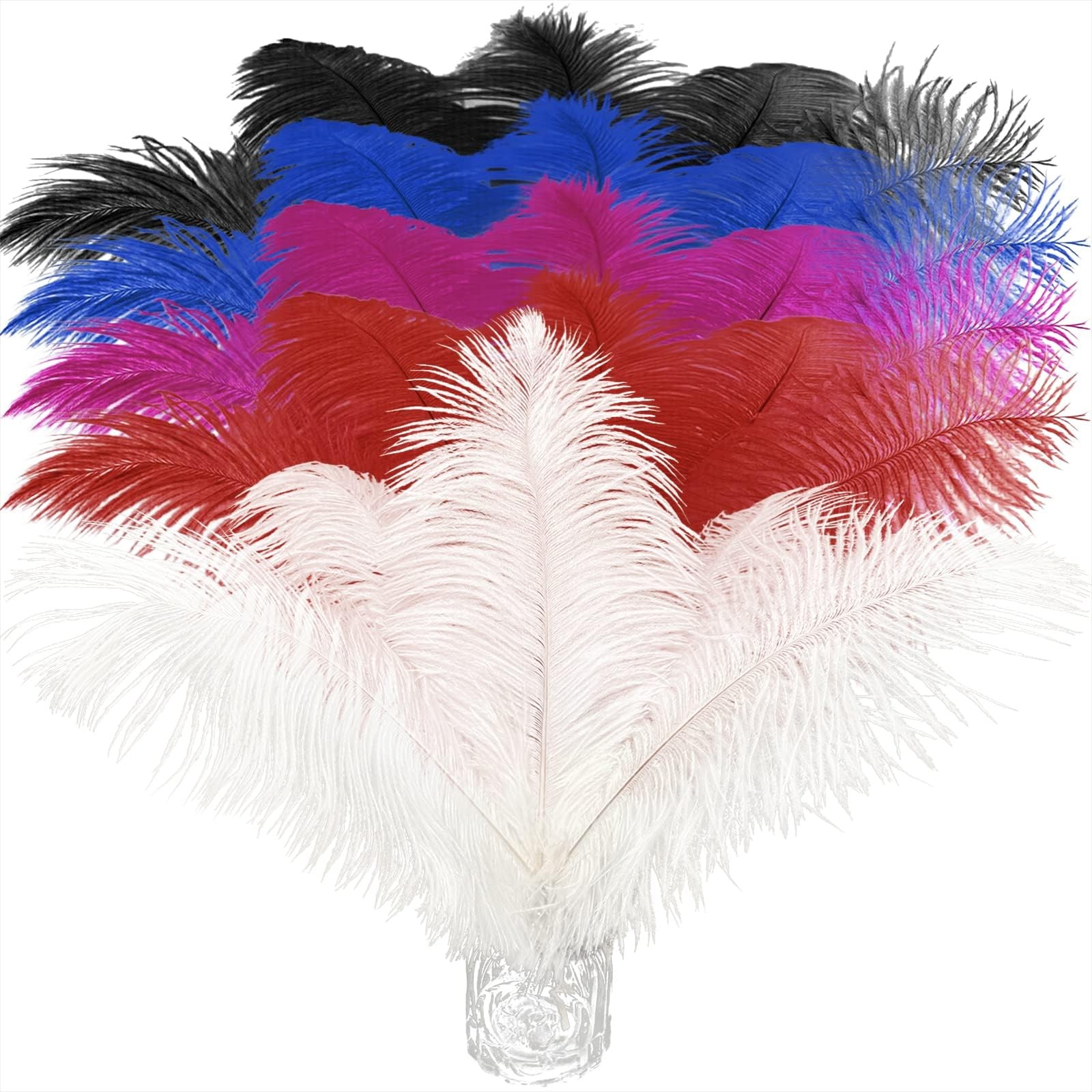 20 PCS Color Ostrich Feathers 10-12 Inch Bulk Party Centerpieces Clothes DIY