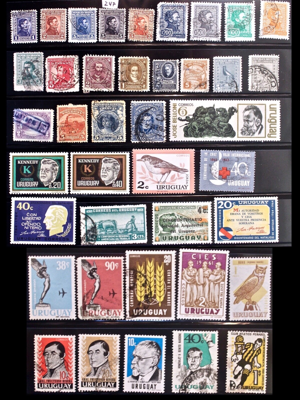Uruguay, Lot of 40 Mostly Used Stamps, a Few MNH-Lot 247