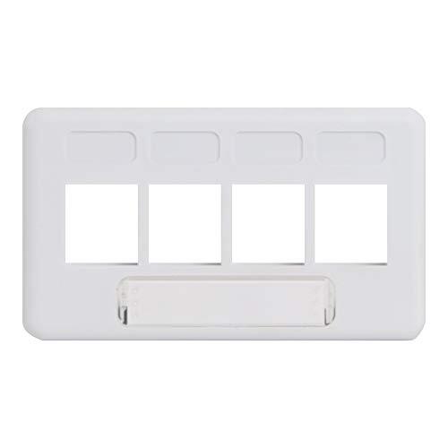 ICC Modular Furniture Faceplate with 4 Ports for HD Style in TIA Size, White