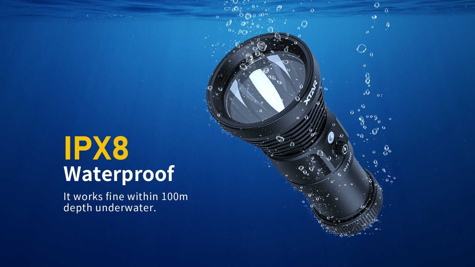 XTAR D28 3600 Lumen Diving Flashlight FULL SET + SILICON GREASE - 2023 MODEL