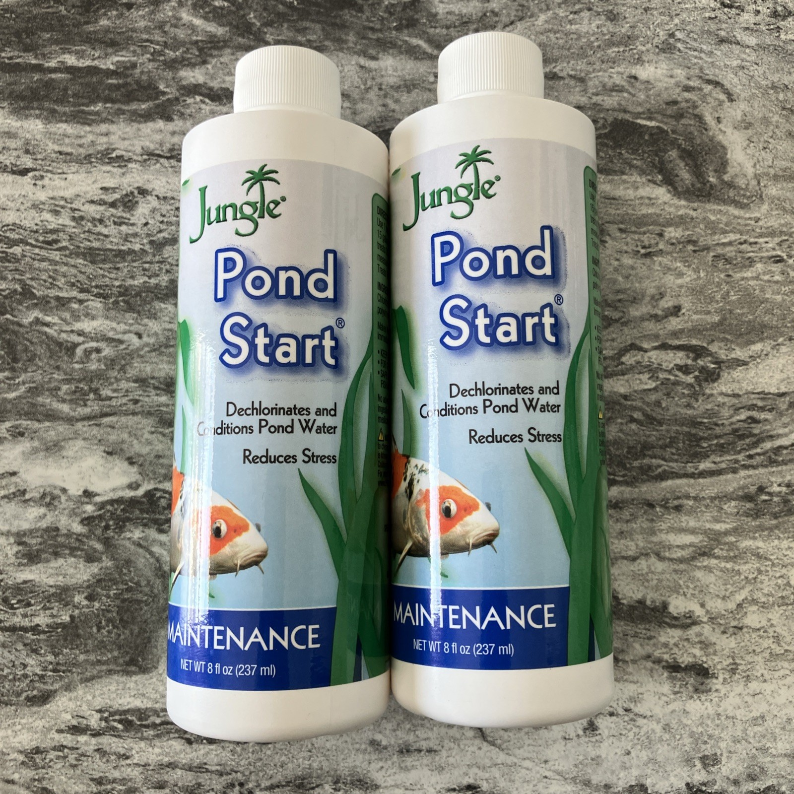 (2) Jungle Pond Start Maintenance Dechlor. & Cond. Pond Water 8oz  Exp 12/2026