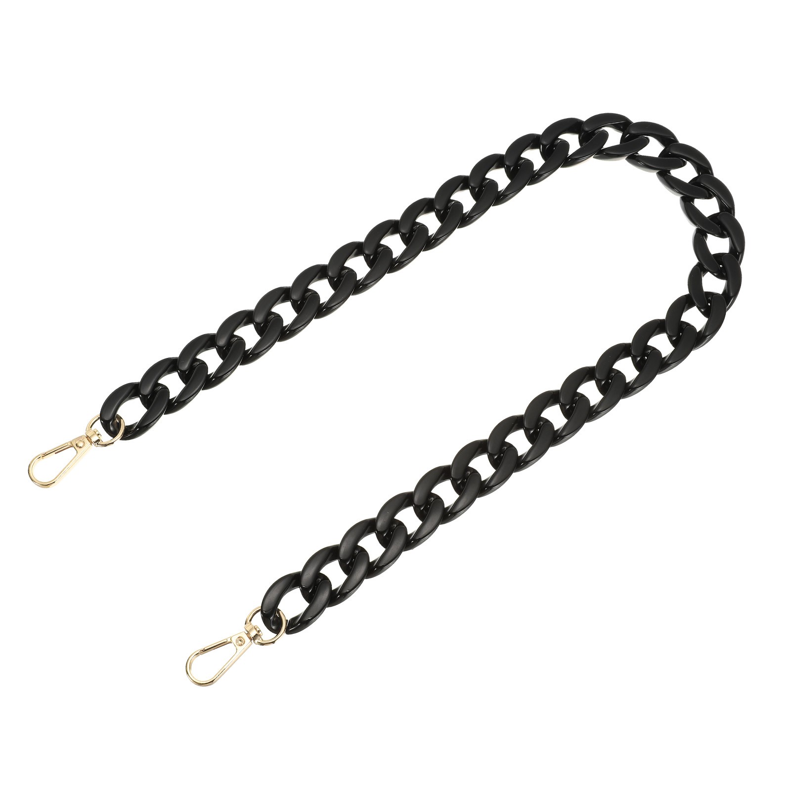 24 Inch Acrylic Chain Purse Strap Replacement Luxury Handbag Strap, Black