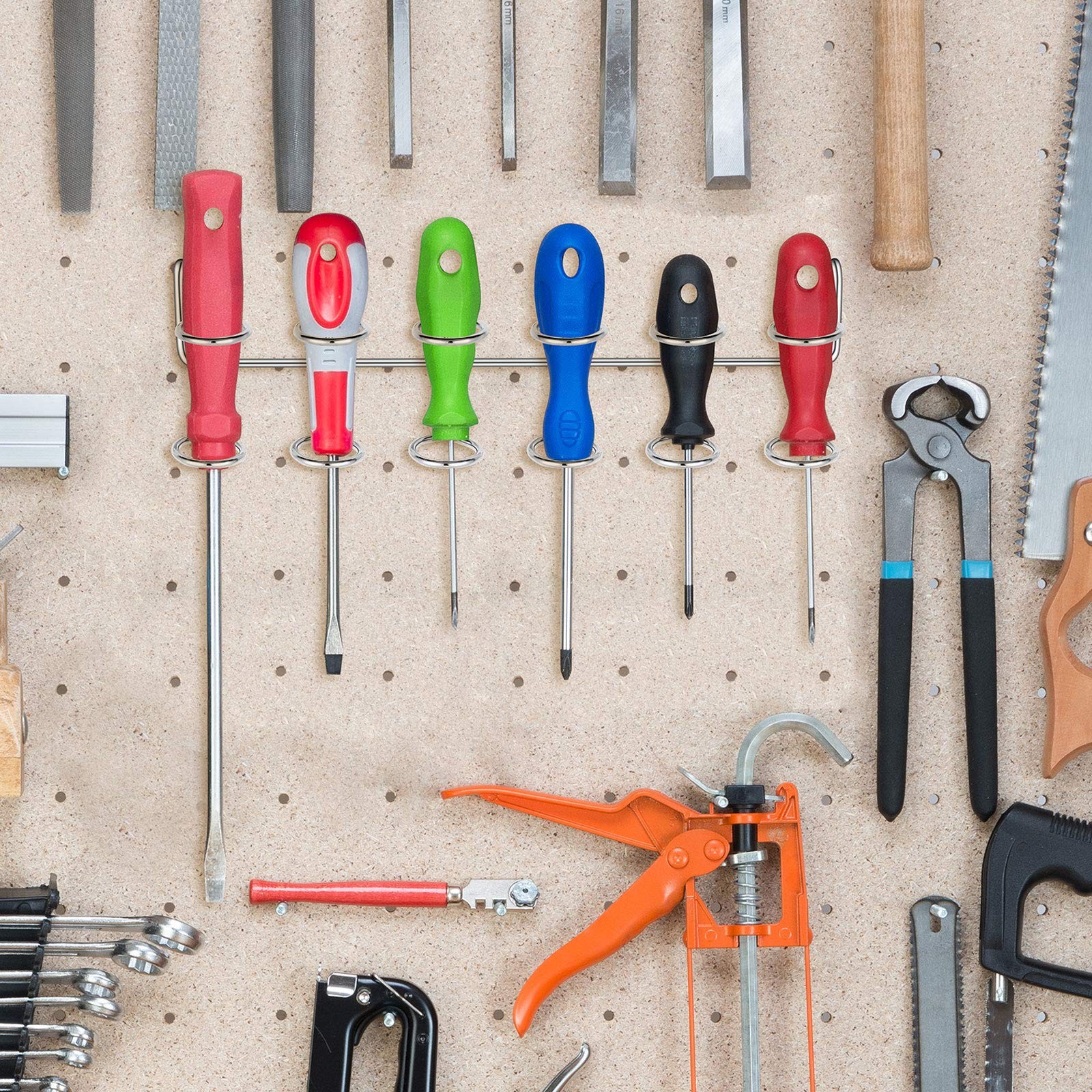 4 Pieces Pegboard Screwdriver Holders Peg Board Organizer Accessories Multi R...