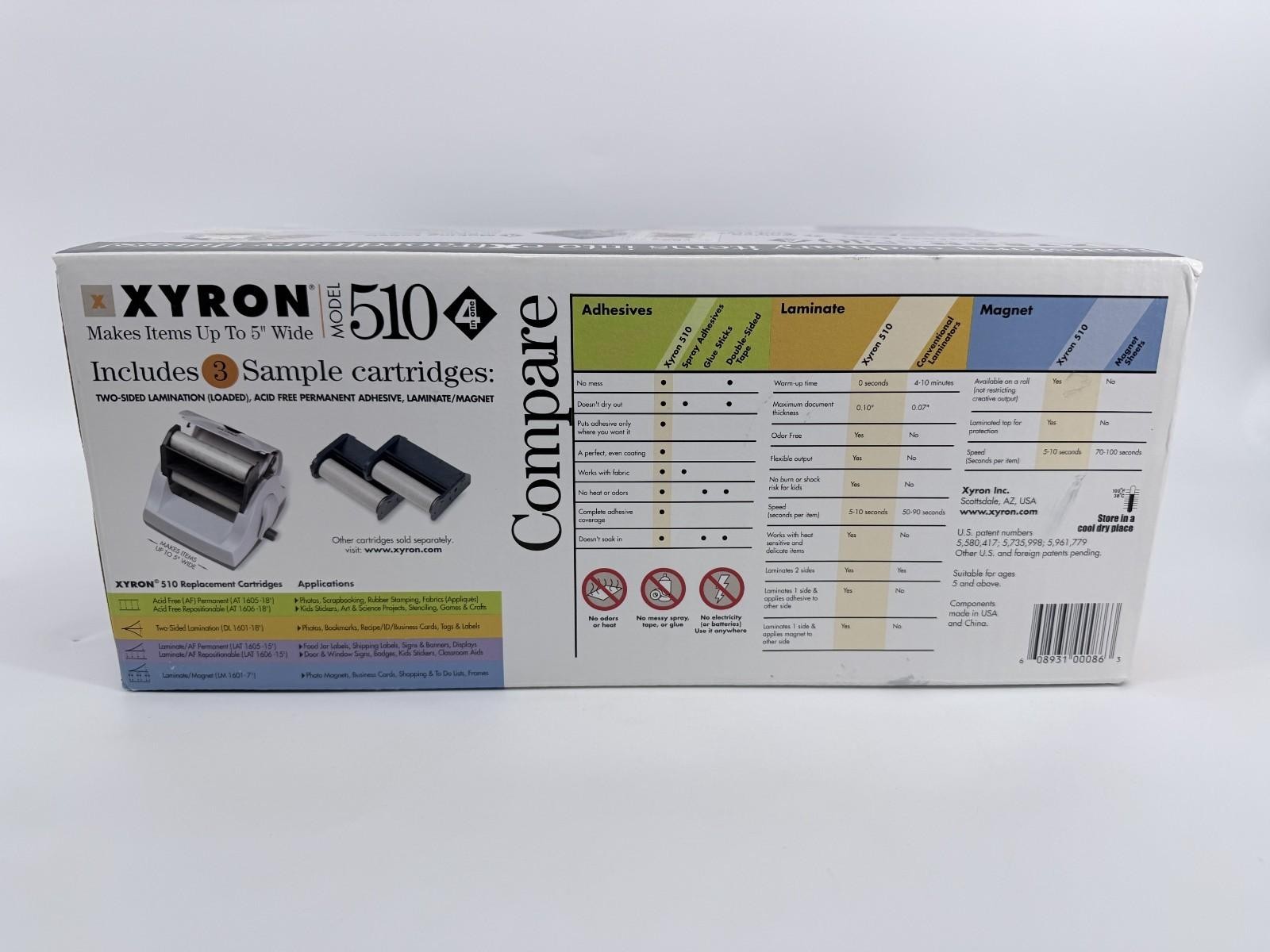 Xyron Model 510 Creative Sticker Tool Multi-Use Laminating Machine w/ 2 refills