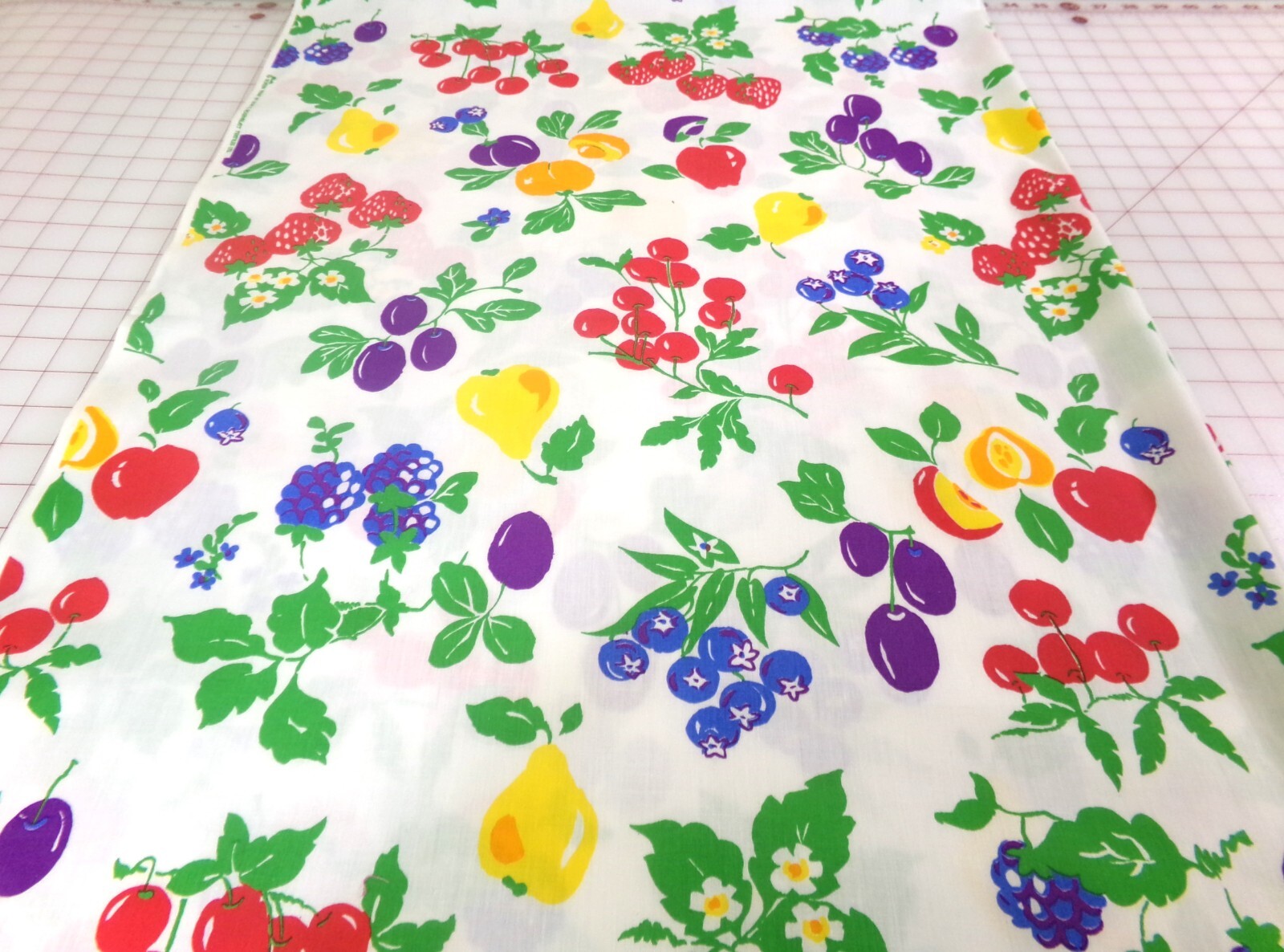 Fruit Fabric by Leon B Rossenblatt. Large Pattern. 36x44. See Note. O24-1063