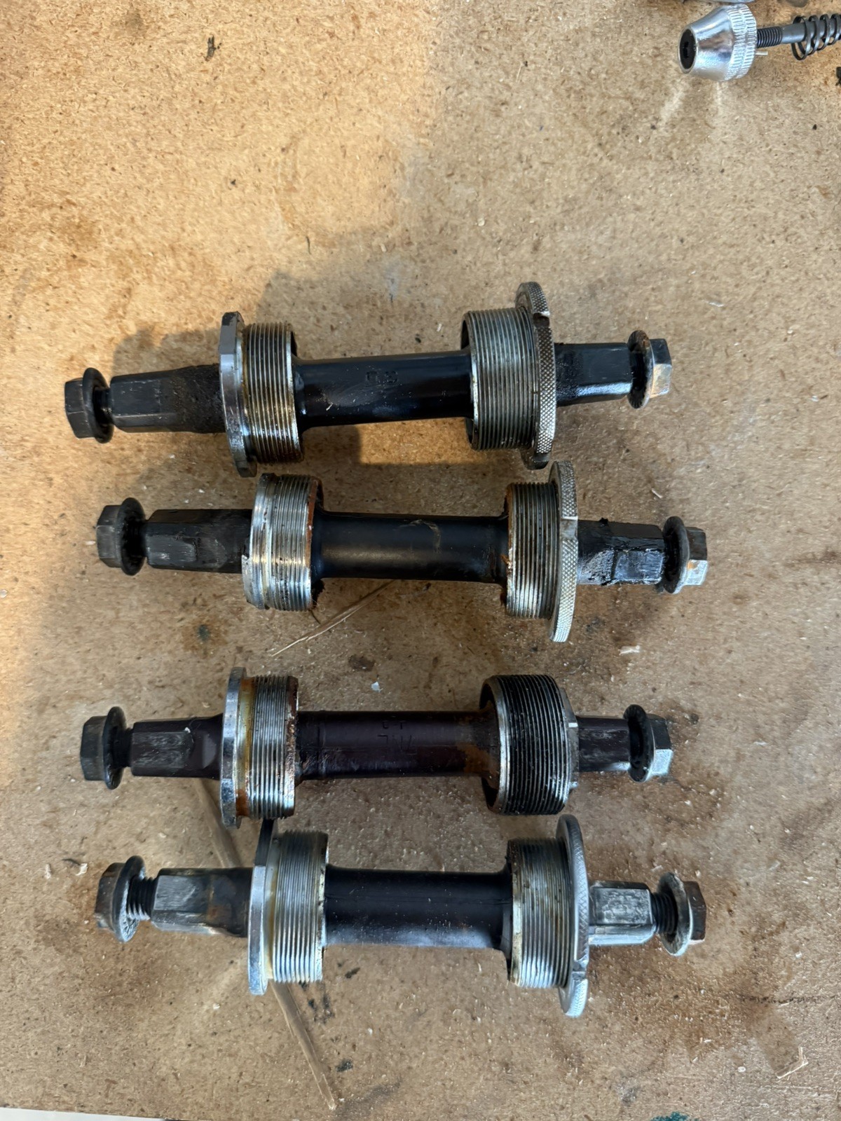 Vintage Three Piece Square Taper Bottom Bracket Lot - Road And Mountain Bike