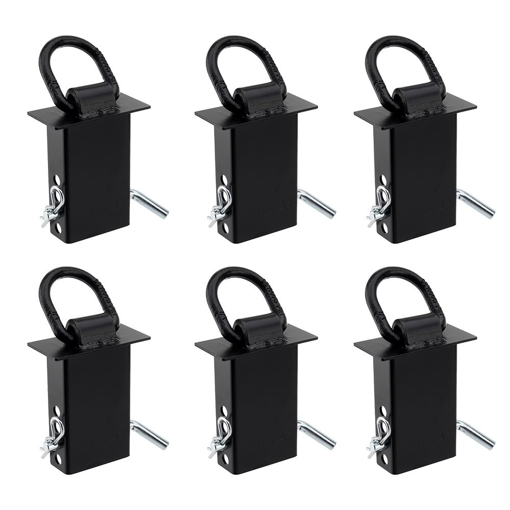 Stake Pocket D-Ring Tie Downs Utility for Flatbed Trucks and Trailer – 6 Pack