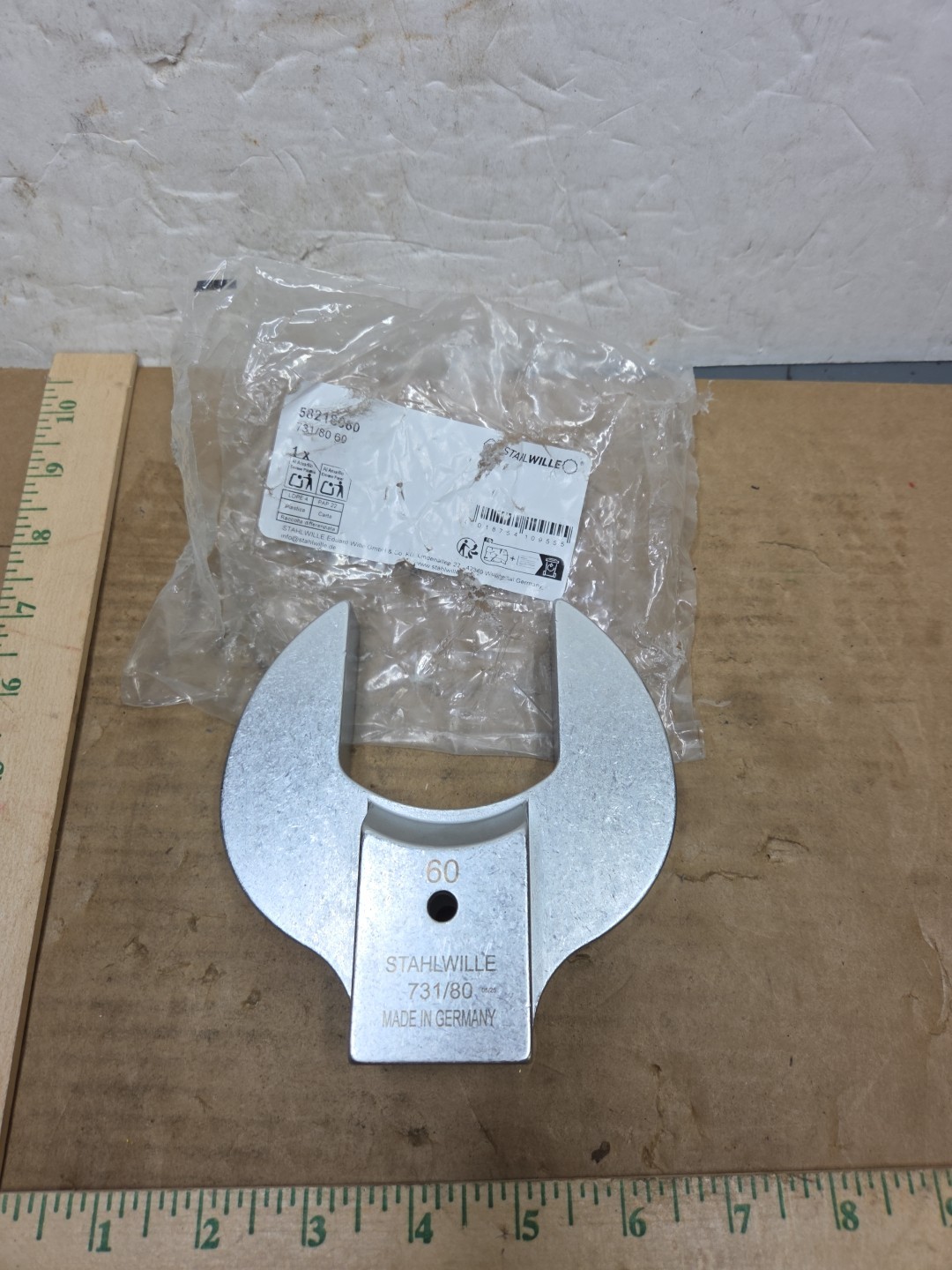 Stahlwille 60 731/80 INSERT OPEN Ended Shell Tool RING DRIVE FOR TORQUE WRENCH