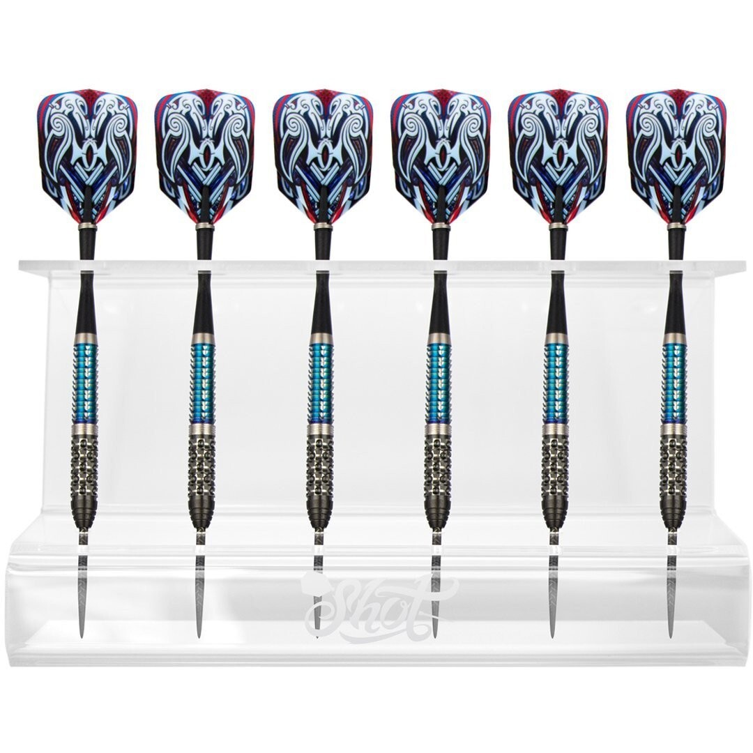 SHOT ACRYLIC 2 SET 6 HOLE DART  DISPLAY STAND