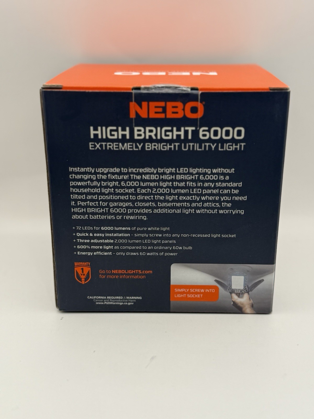 NEBO High Bright 6000 Lum Utility Light Extremely Bright Utility Light