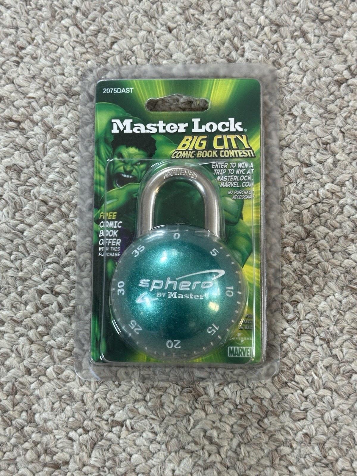 Vintage 2002 Master Lock Comic Book Contest Green Sphere Lock Brand New