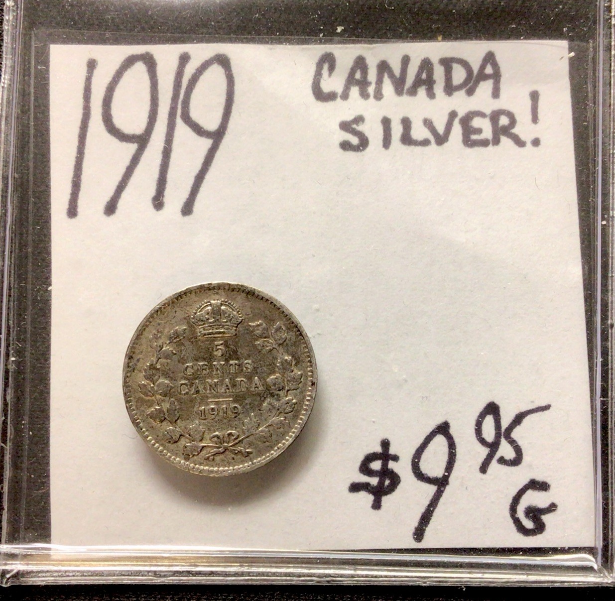 1919 Canada Silver 5 Cents! ENN Coins