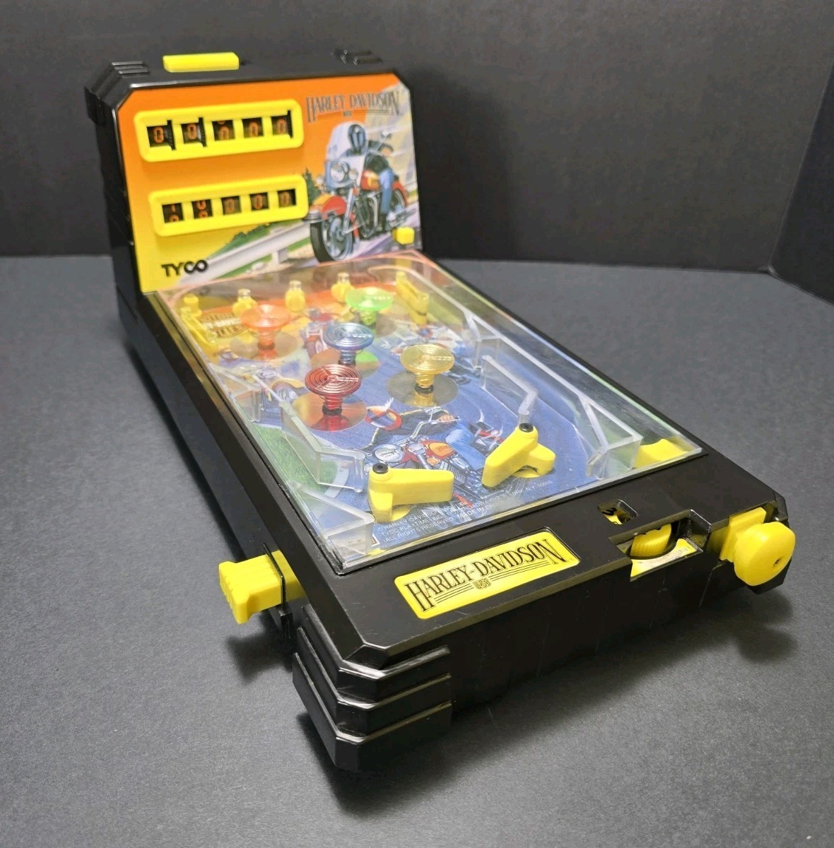 Vintage TYCO Harley Davidson Table Top Pinball Machine Tested. Video. Man Cave