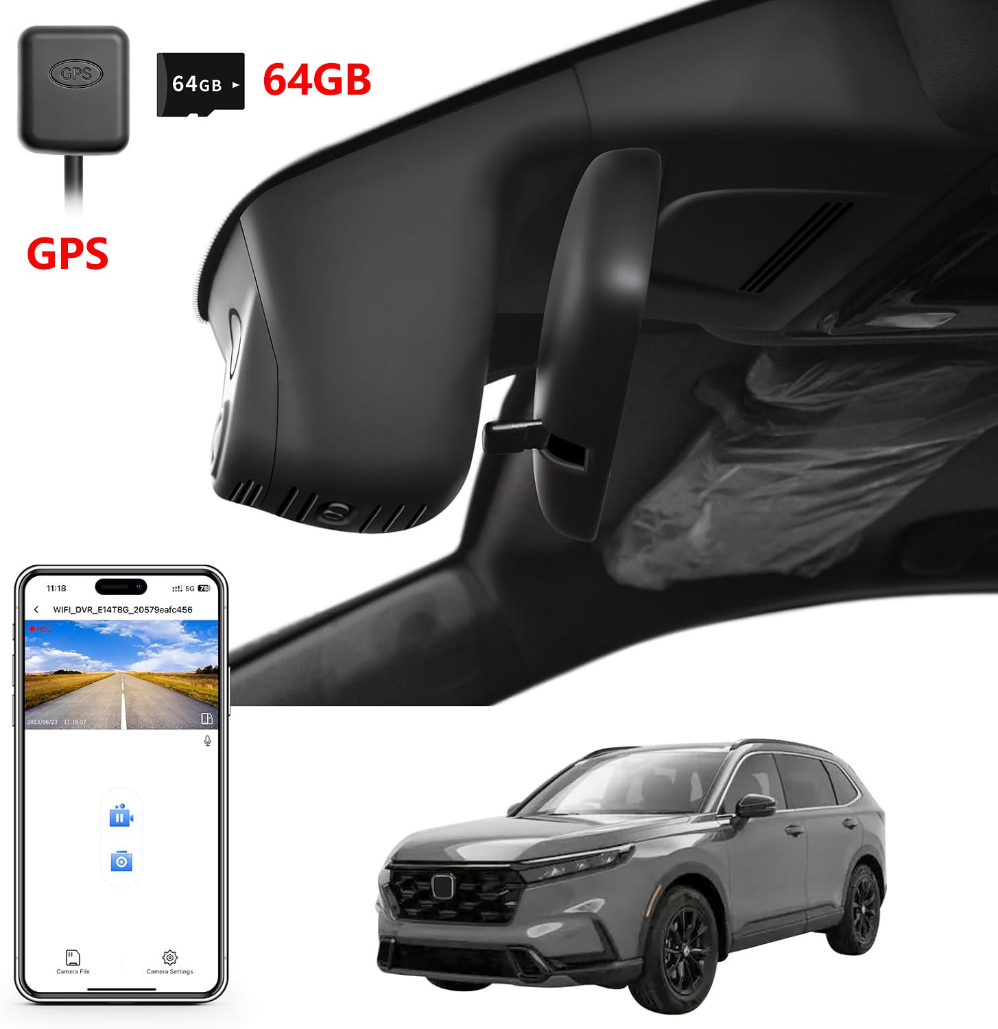 Mangoal 4K Honda CRV Dash Cam Custom for Gen6 CR-V & CR-V Hybrid 2023-2026 64GB