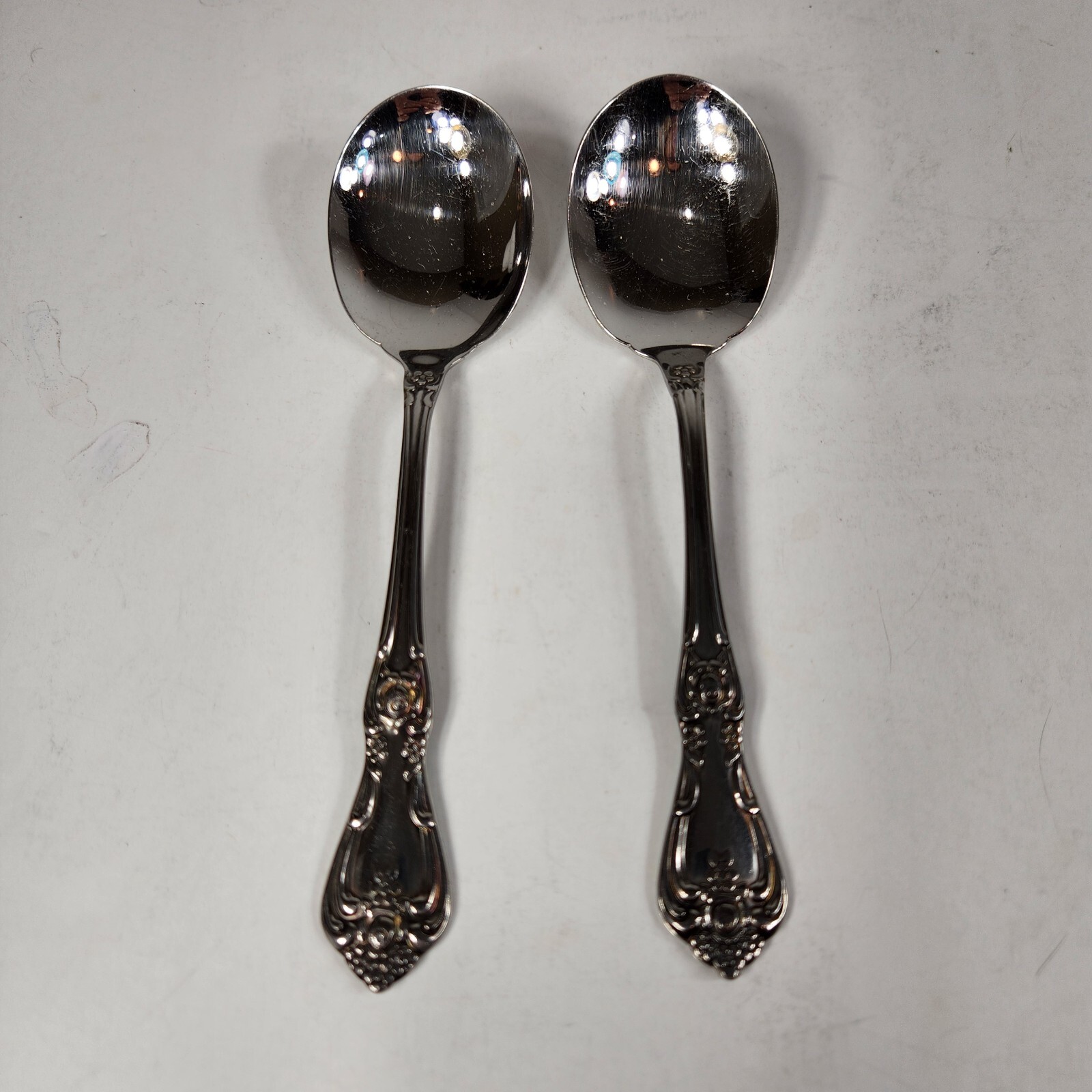 Oneida Rogers Stainless Steel Silverware Dinner PRESIDENT Lot Of 2 Soup Spoons
