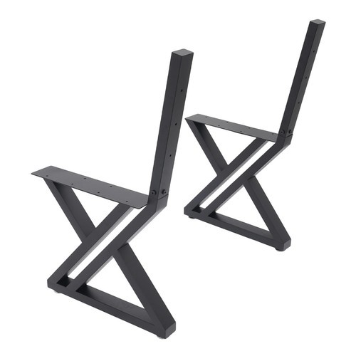 2PCS Bench Legs Z-Shaped Bench Legs with Backrest Bracket Bench Legs Black