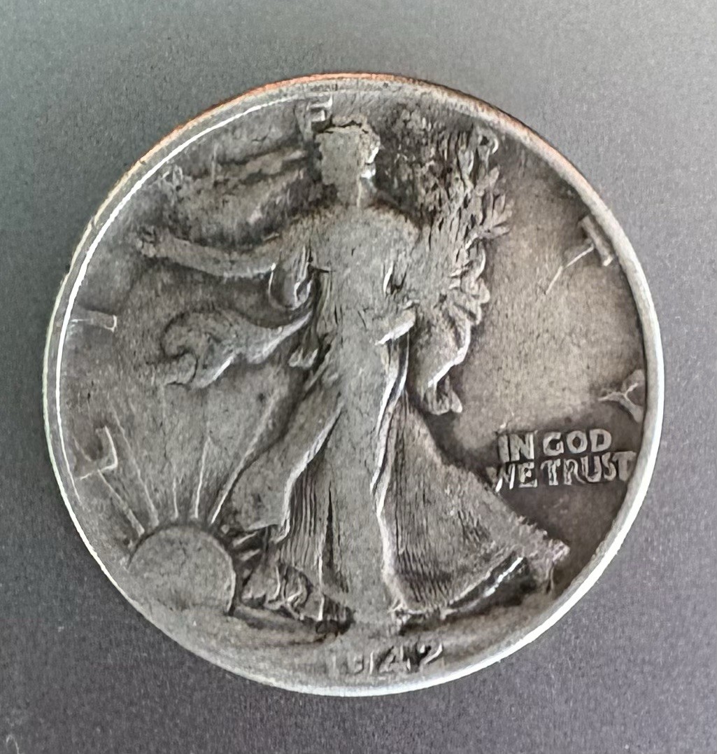 1942 Walking Liberty Half Dollar, 90% Silver