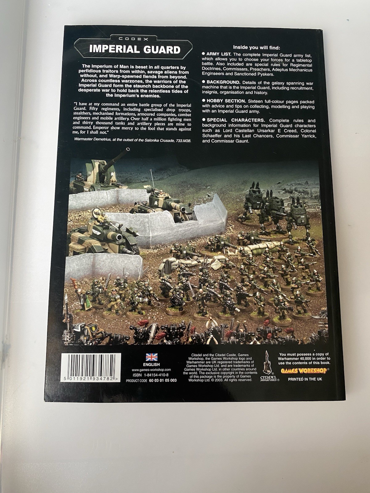 40k 3rd Ed Imperial Guard Codex 2nd Version, Softcover OOP Book V. Good Cond