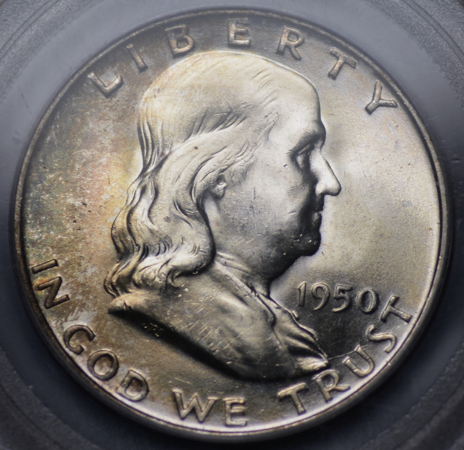 1950 D FRANKLIN HALF DOLLAR PCGS MS 64 FULL BELL LINES BRIGHT WHITE SILVER