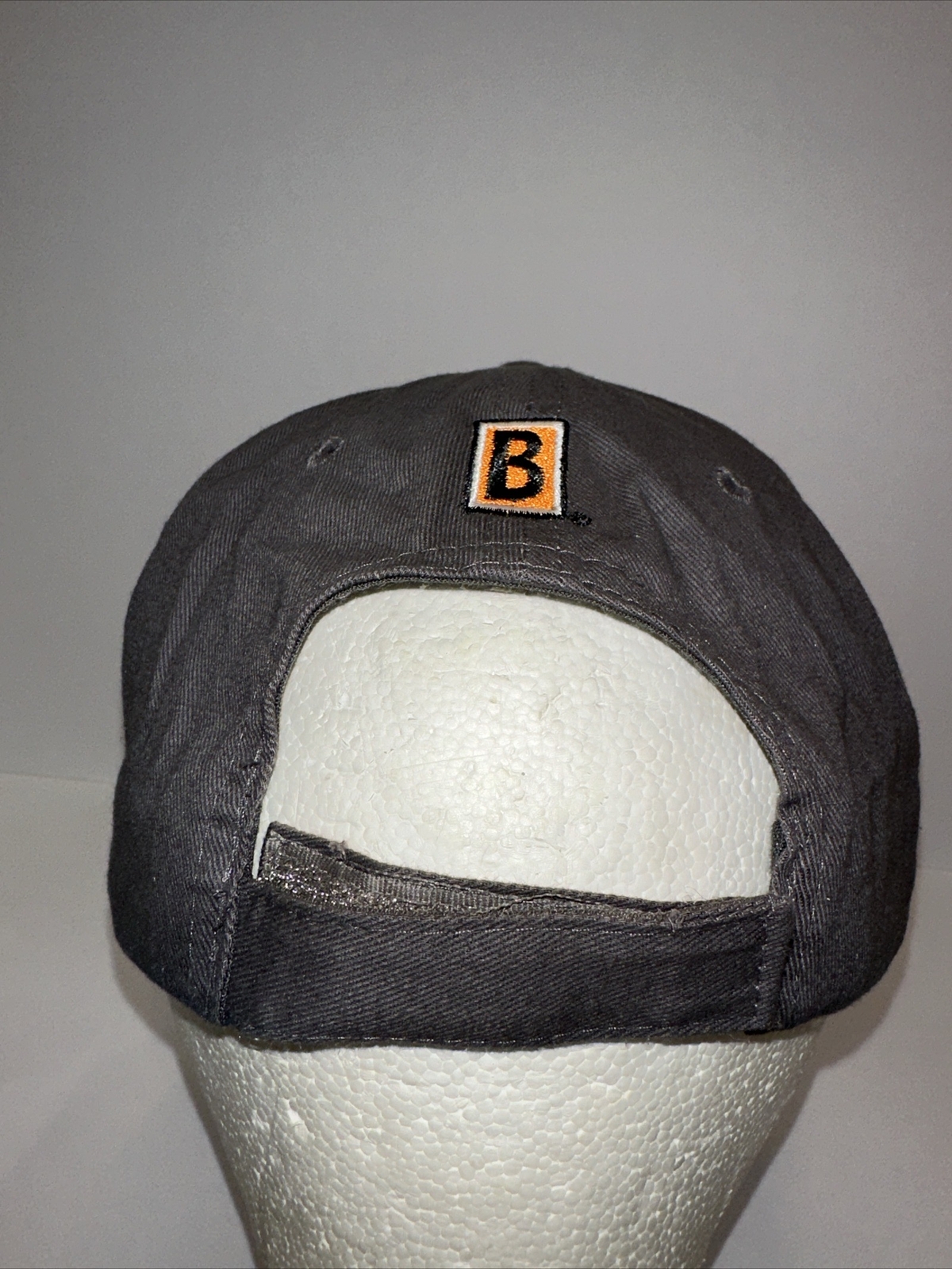 Biggby Brew Crew Orange Logo on Gray Hat Cap Hook Loop Cap America