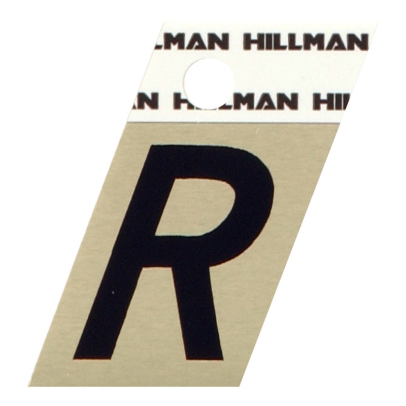 Hillman 1.5 " Reflective Black Aluminum Self-Adhesive Letter R 1 pc (6-Pack)
