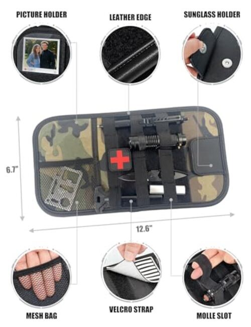 Molle Car Sun Visor Organizer - Tactical Storage Panel with80° 1 Camouflage