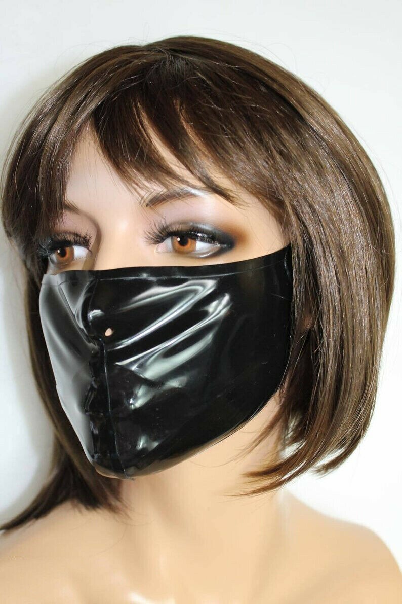 1212 Latex Hoods Masks Gummi Black Nose Holes Cosplay Latex Hood 0.4mm