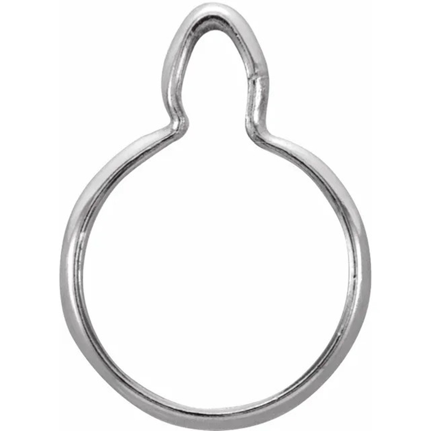 Dangle Mounting 14K White Gold Round Cut Cinch Bezel Designed Easy Setting USA