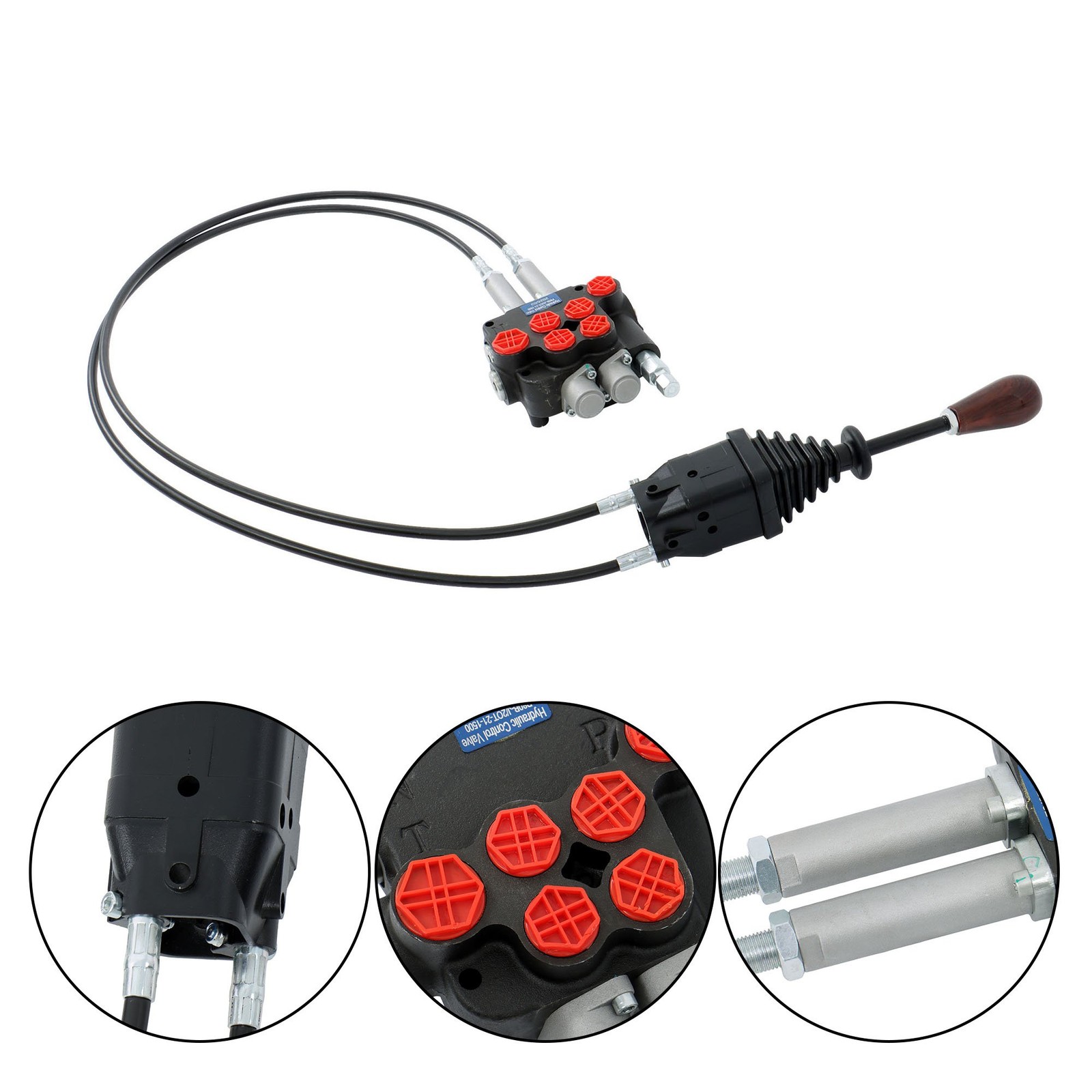 P80 Remote Control Valve Kit: 2 Spool Valve 21GPM + Joystick New+ Cables