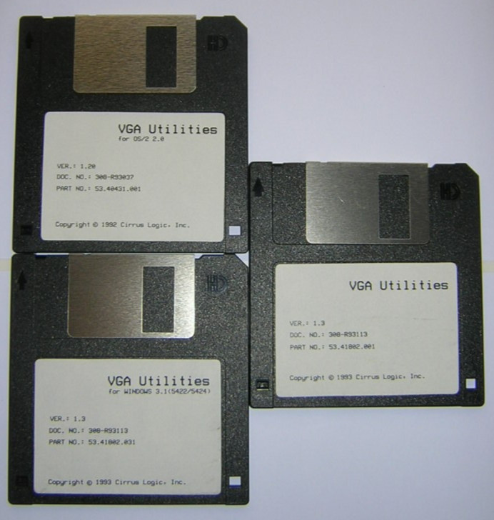 Cirrus Logic GD5420 Display Driver 3.5" Floppy Disks DOS Windows 3.x OS/2 (1993)