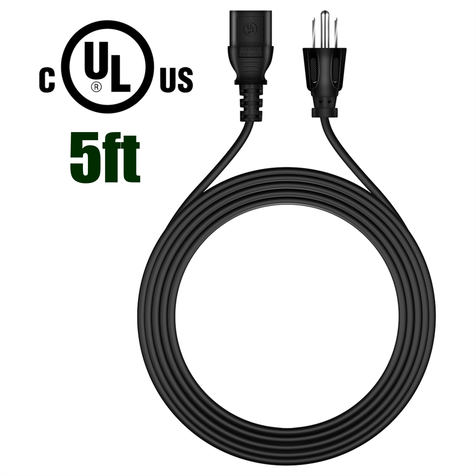 UL 5ft 3 Prong AC Power Cord Cable Lead For Samsung HPS5053X/XAA PN51F4500AF TV