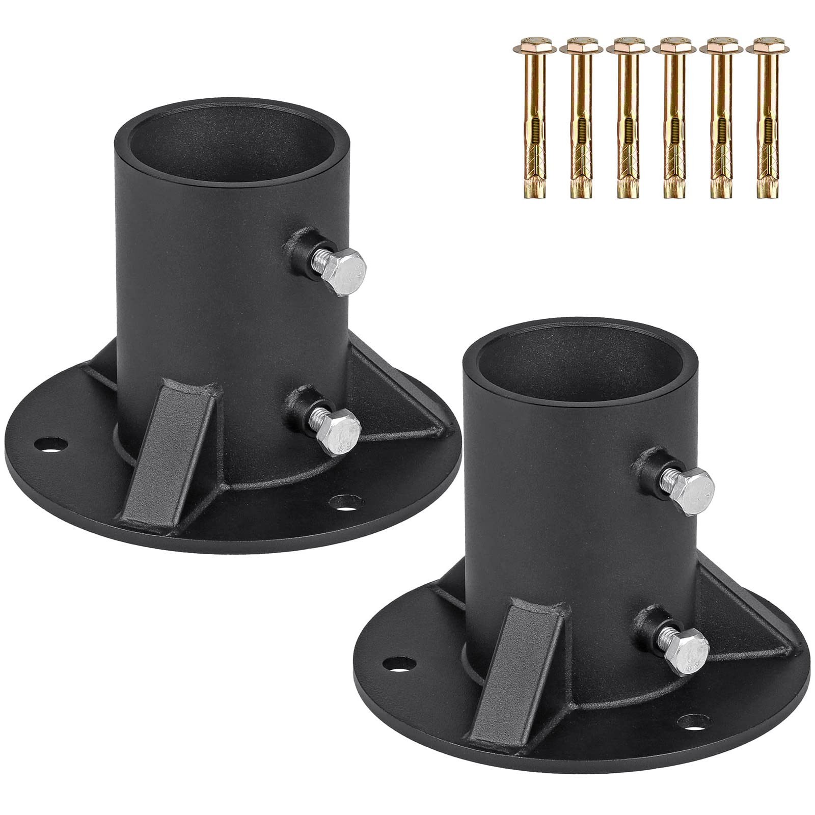 Chain Link Fence Post Floor Flange 2 1/2", Heavy Duty Round Fence Post Base, ...