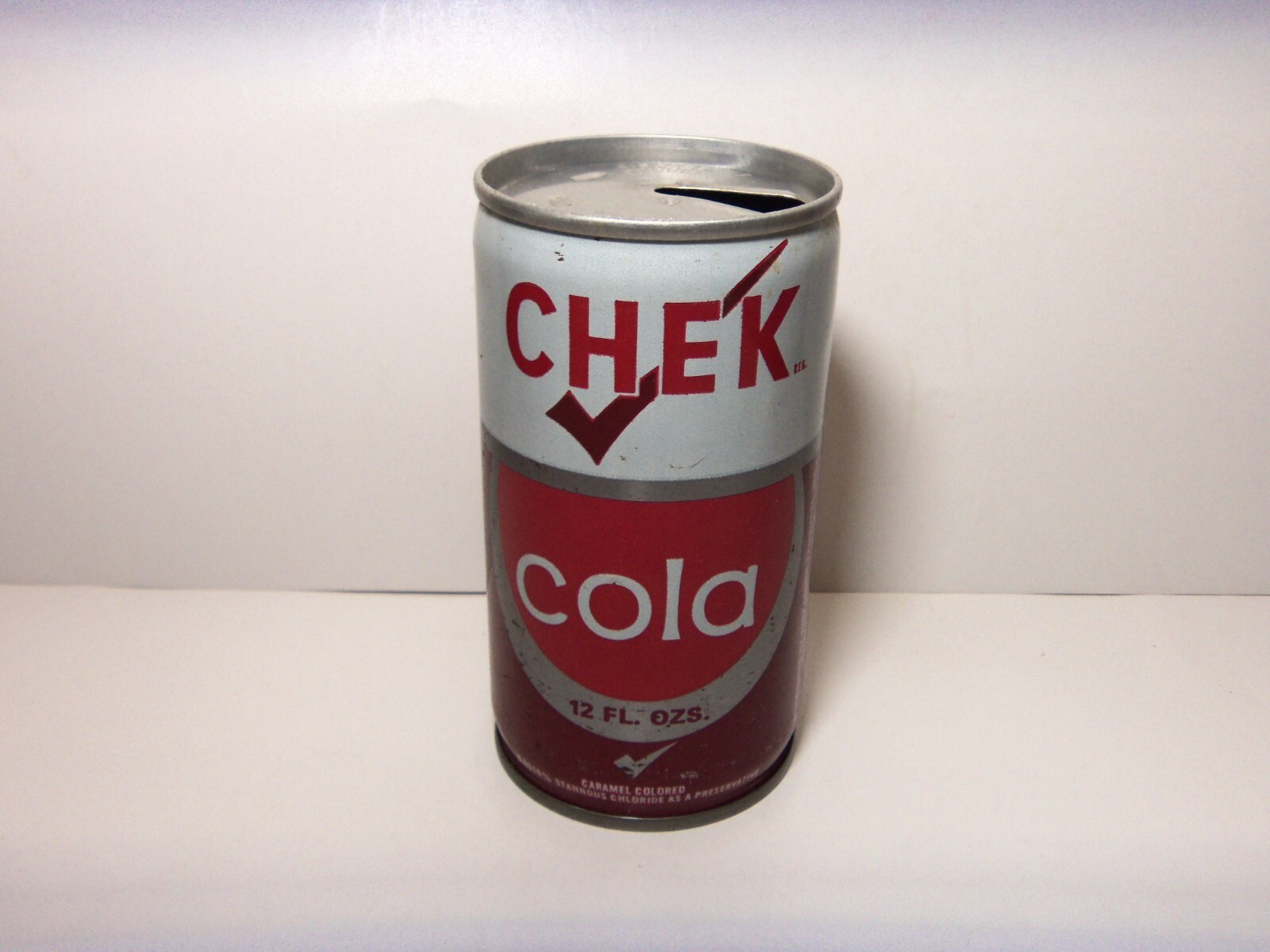 CHEK  COLA 12 OZ STEEL CAN  ORLANDO, FL  VINTAGE