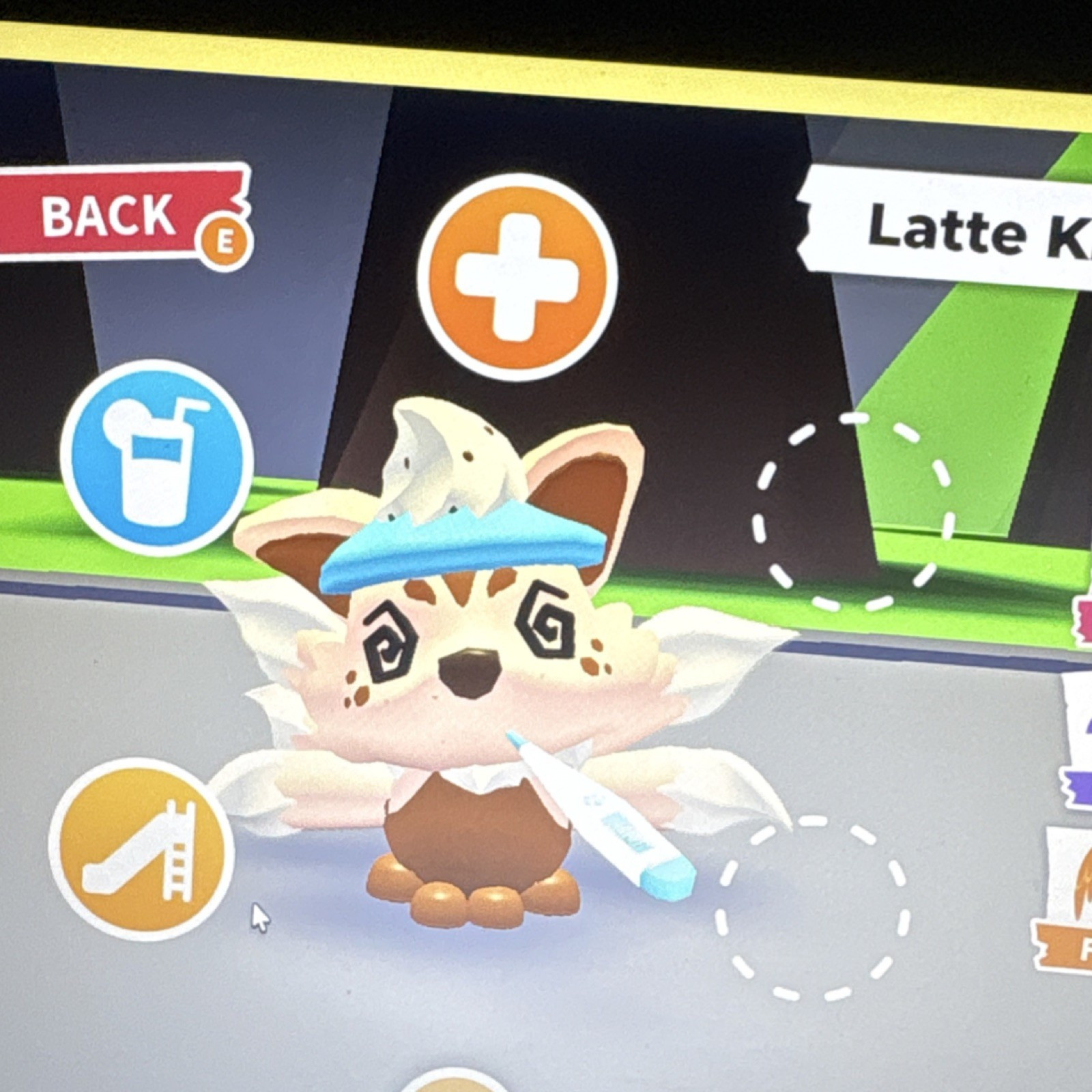 Adopt Me! Latte Kitsune Newborn Virtual Pet Game Item Asset In-Game Asset